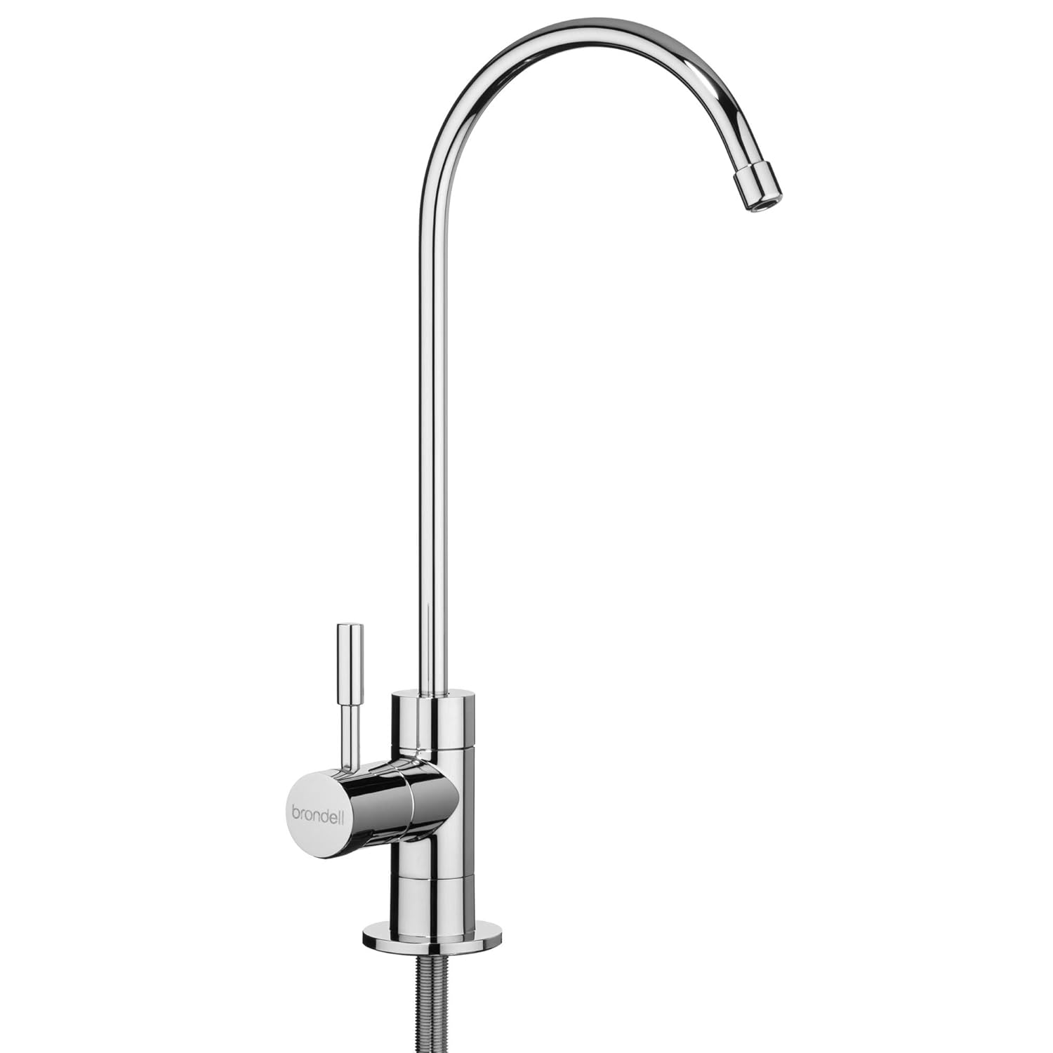 Brondell - Water Filter Faucet in Chrome with LED filter change indicator for 6 month Water Filtration systems, sink faucet for drinking water - Modern style in Polished Chrome