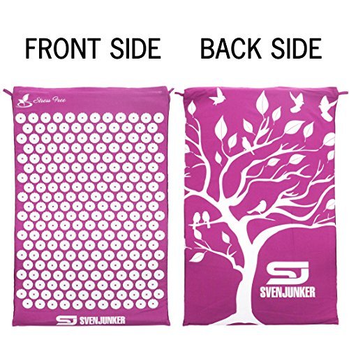 Innovative Acupressure Mat by Svenjunker: Back/Neck Pain Relief and Muscle Relaxation | Reflexology Massage Mat For Stress & Sciatic Pain | Acupuncture SpikePad | Carry Bag & Pillow