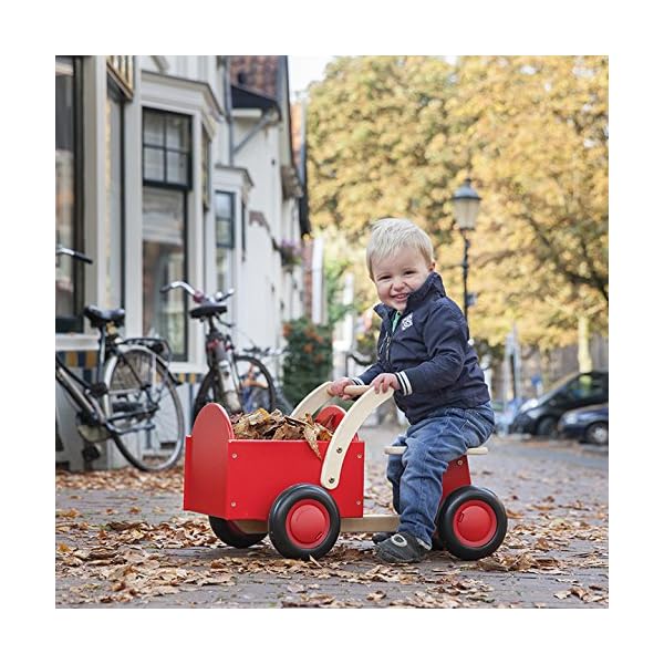 New Classic Toys - 11404 - Spielfahrzeuge - Kinder Holz-Rutscher Rutschauto mit Kasten in Rosa – Bild 3