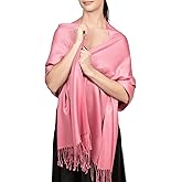 Achillea Soft Silky Solid Pashmina Shawl Wrap Scarf for Wedding Bridesmaid Dress