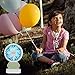 BONTIME Mini Personal Fan - Cute & Adorable USB Rechargeable Portable Fan,Small Fan with Multi-Color LED Light,2 Adjustable Speeds, Perfect for Indoor or Outdoor Activities (Tiffany Green Bunny)