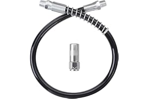 UTOOL Grease Gun Accessory Kit, 18 Inch Resin Spring Flex Hose, 1 Normal Coupler, 1/8 NPT Threads, Max Working Pressure 10000 PSI
