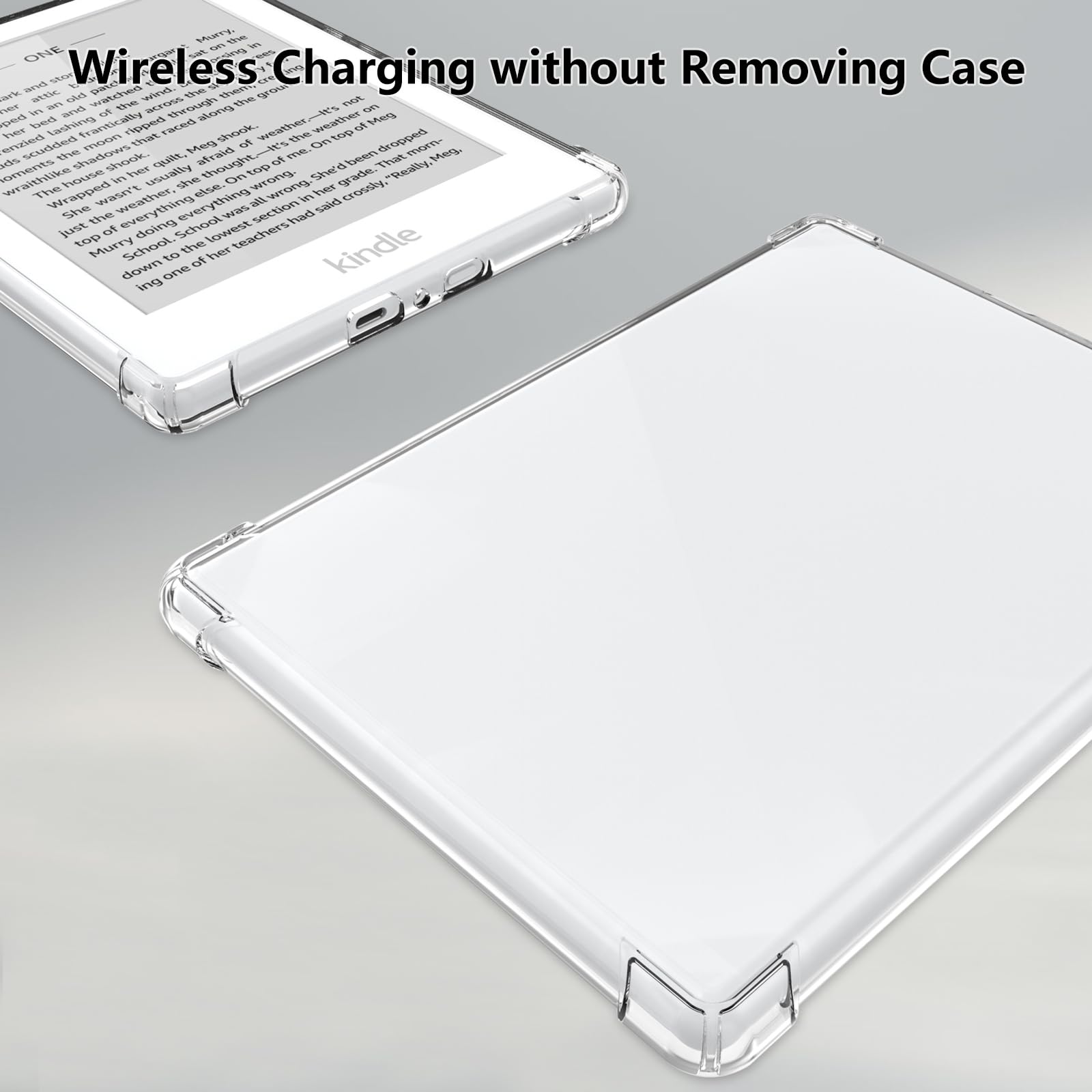 for 6'' Kindle 8th Generation Case Clear 2016,Slim for Kindle 8th Gen Case Cover,Ligthweight Shockproof Transparent Soft TPU Back Cover Shell for E-Reader-Clear