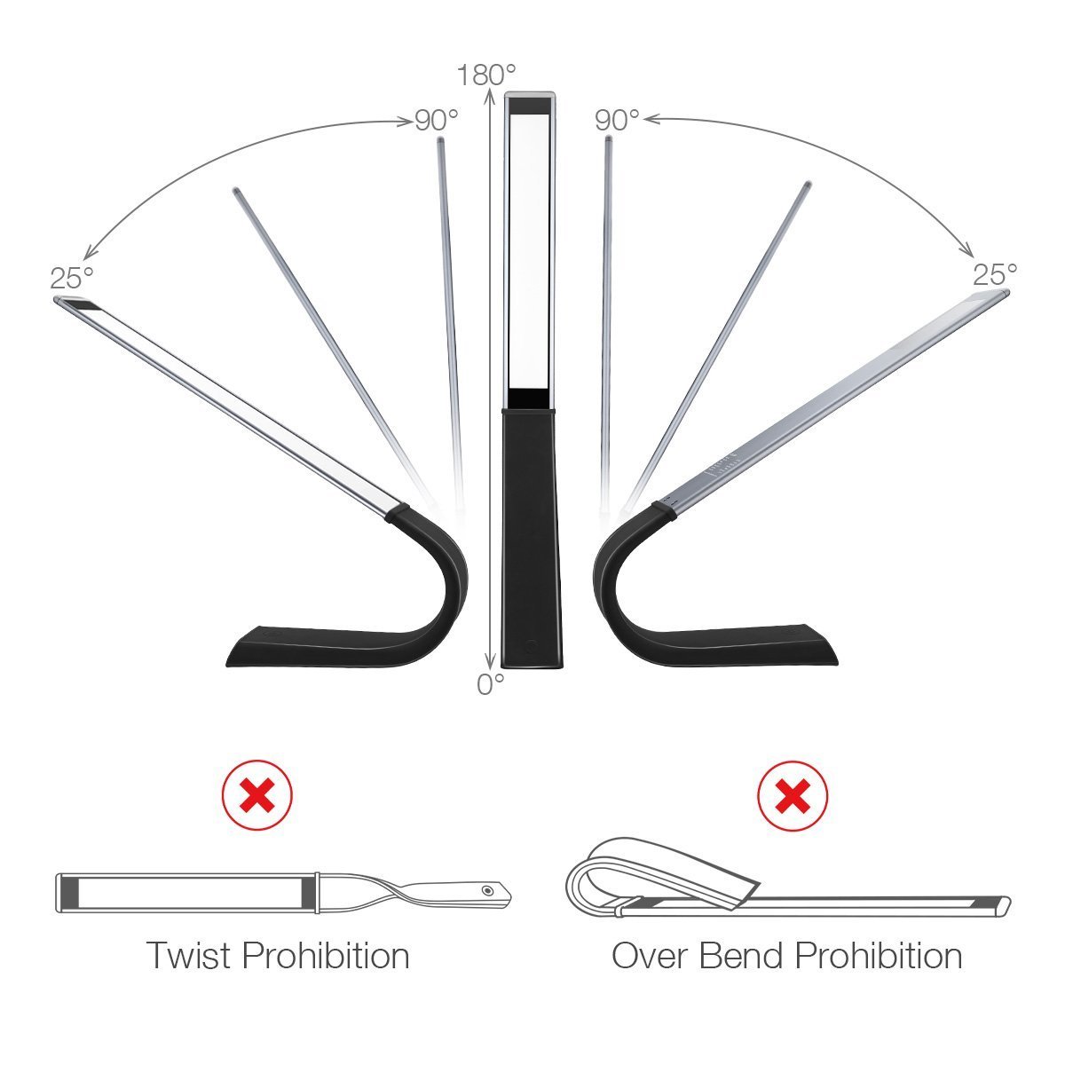 Poweradd Schreibtischlampe beugbar LED Tischleuchte mit dimmbar Touchfeldbedienung