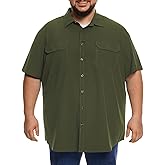 Big and Tall Mens Fishing Shirt UPF 50+ Sun Protection Shirt SPF Quick Dry 2XL-6XL