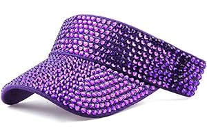 Gudessly Shiny Rhinestones Sport Sun Visor Adjustable Summer Cap Visor Caps for Women Men