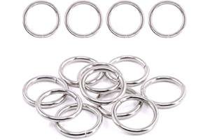 Swpeet 60Pcs 1 Inch / 25mm Heavy Duty Multi-Purpose Metal O Ring Metal Rings for Hardware Bags Ring