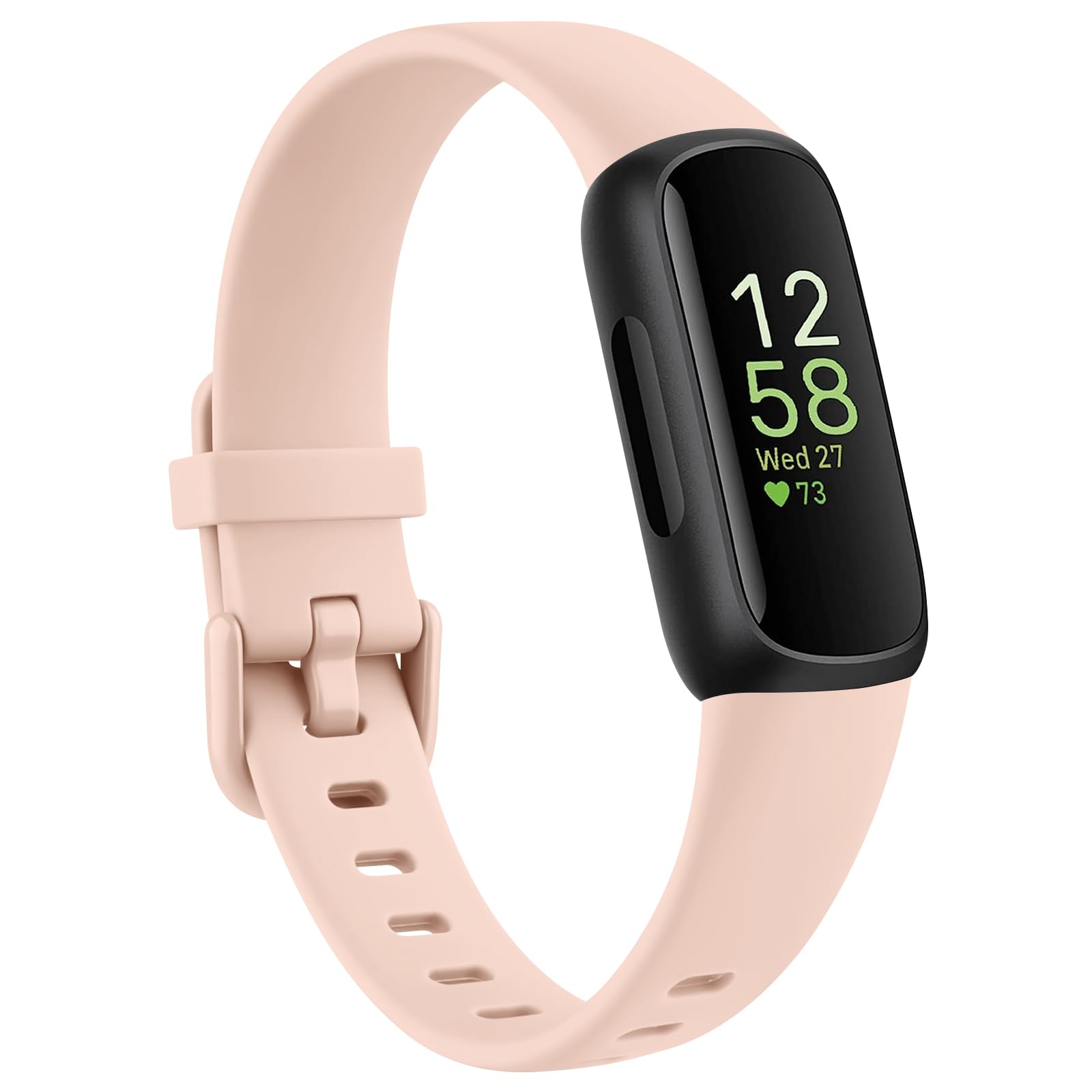 Tobfit Strap for Fitbit Inspire 3, Soft Silicone Replacement Wristband Watchband Accessory (Pink Sand)