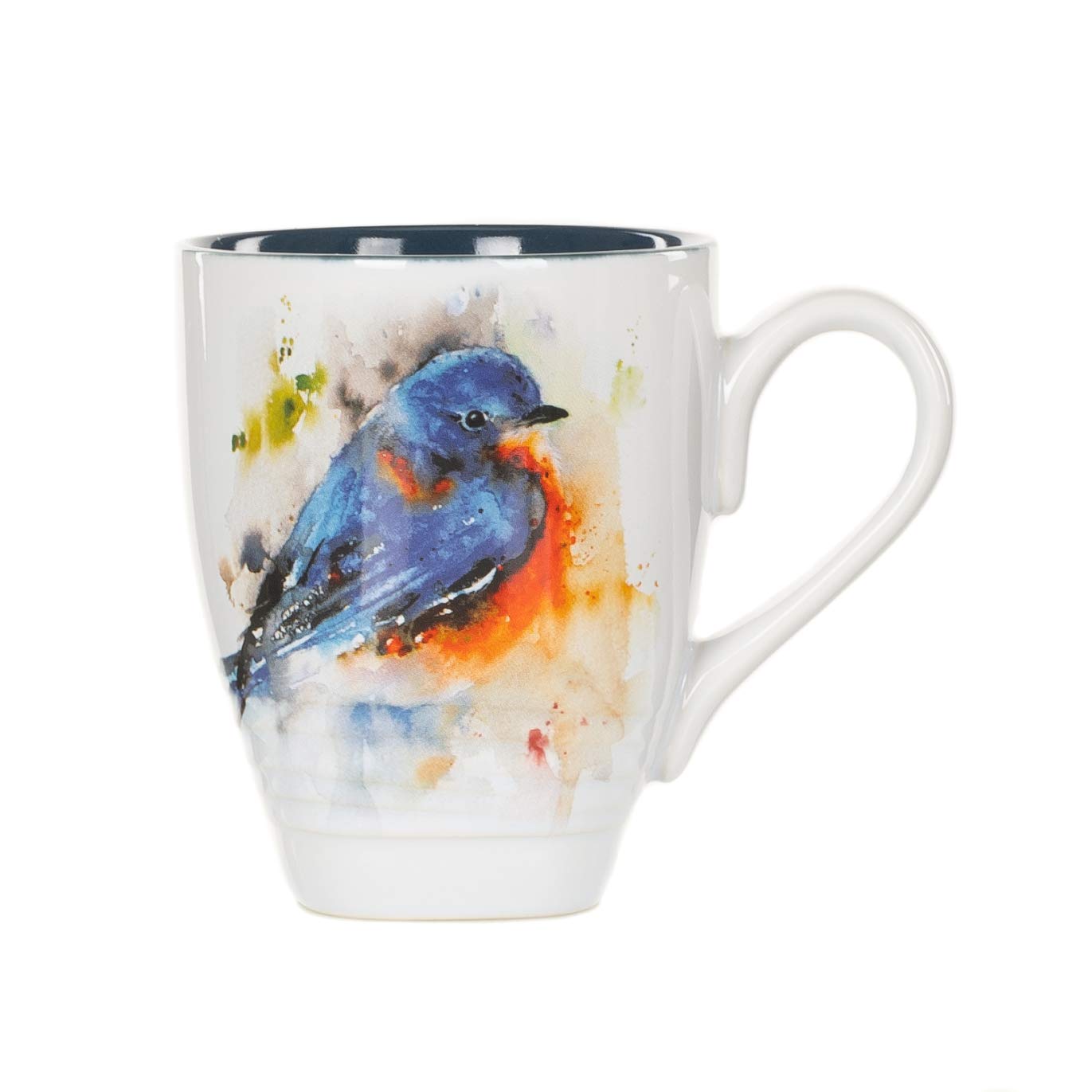 Photo 1 of Dean Crouser Bluebird Watercolor Blue On White 16 Ounce Glossy Stoneware Mug With Handle