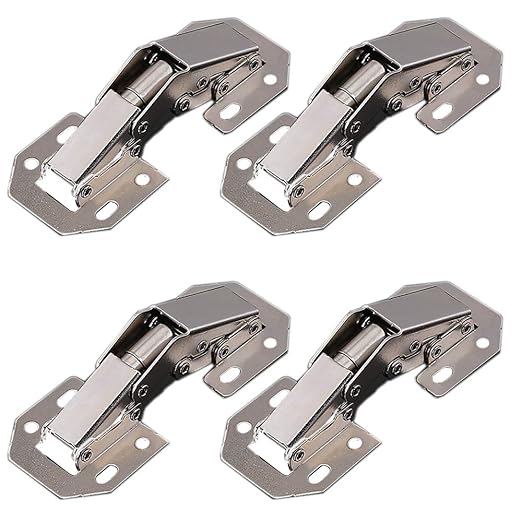4 X Qrity Aufschraubscharnier mit Feder Öffnungswinkel 90° Küche Schrank Türscharniere - Kein Slot erforderlich - Einfache In