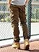 OCHENTA Men's Multi Pockets Military Cargo Pants #3380 Coffee 36