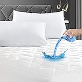 GRT Twin Waterproof Mattress Pad, 100% Waterproof Quilted Fitted Mattress Protector, Noiseless Hollow Cotton Mattress Cover,