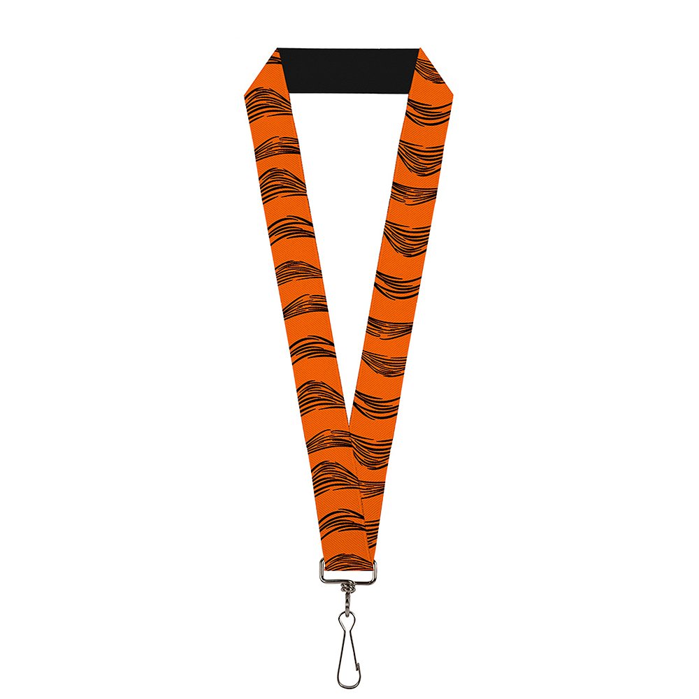 Buckle-Down Unisex-Adult's Lanyard-1.0-Tigger Stripes Orange/Black Key Chain, Multicolor, One Size