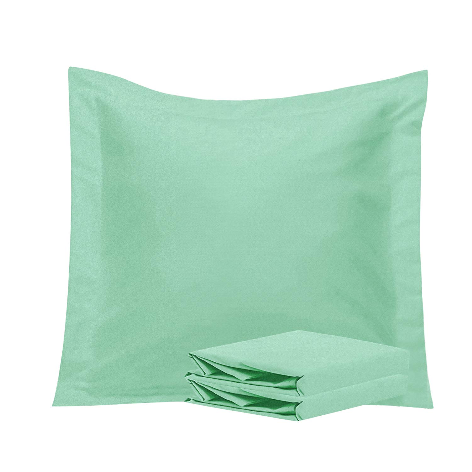 NTBAY 26x26 Euro Sham Covers - 2 Pack Brushed Microfiber 26x26 Pillow Covers - Soft, Wrinkle-Free, Fade-Resistant, Stain-Resistant, Euro Shams, Square Pillow Shams, Sea Green