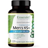 EMERALD LABS Men's 45 Plus Clinical Multi, 120 Capsules (30 Servings) | Multivitamin for Heart Health &amp; Vitality Support, Whole-Food &amp; Probiotic Blend, Non-GMO &amp; Gluten-Free