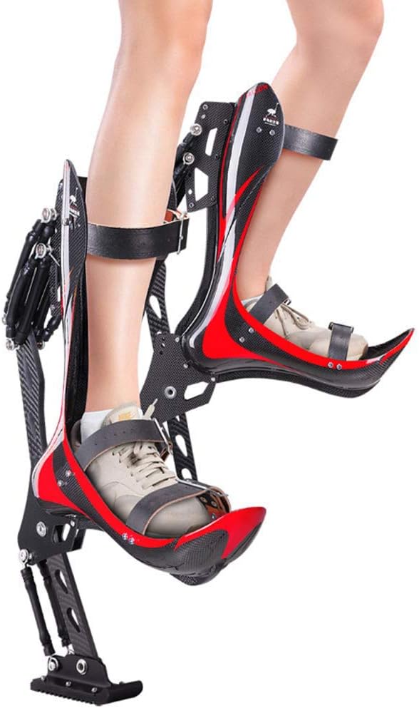 Men Women Fitness Bouncing Jumping Stilts Shoes Exercise Fun Sports Carbon Fiber Anti-Gravity Running Adjustable Strap Boots