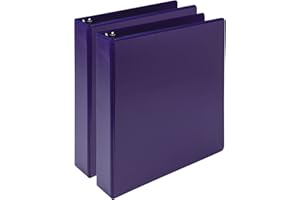 Samsill Plant-Based 1.5 Inch Durable Round Ring, Made in USA, View Binder, Eco-Friendly, USDA Certified Biobased, 2 Pack, Purple