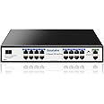 Goalake PoE Switch with 16 Gigabit PoE+ @240W Built-in Power, 2 Uplink Gigabit Port + 1 Combo SFP Slots, IEEE802.3af/at, Metal Casing, VLAN Mode, AI Function, Plug & Play Rack-mountable