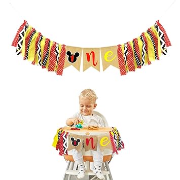 Buy Mickey Mouse Kids First Birthday Highchair Banner Mickey Mouse