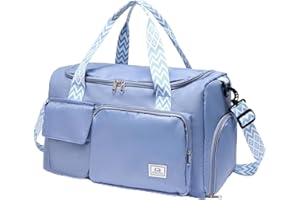 BEULPTN Small Gym Bag for Women, Waterproof Travel Duffle Bag Carry On Weekender Bag with Shoe Compartment & Wet Pocket, Gym Tote Bag for Travel, Workout, Sport