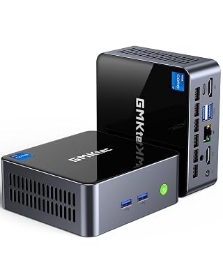 GMKtec Mini PC Intel Core i7-1185G7 (up to 4.8 GHz) 32GB DDR4 1TB SSD Desktop Mini Computers WiFi 6, BT 5.2/ DP, HDMI/RJ45 2.5G/USB4.0