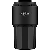 Travel Coffee Mug 16 oz with Lid and Flip Straw, Leak-Proof Food Grade 304 Stainless Steel Coffee Insulated Tumbler, Double Wall Vacuum Cup for Hot and Cold Drinks (Black)