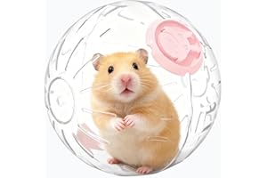 GENERIC 7.9 inch Hamster Ball, Exercise Toys, Running Wheel, Breathable, Silent, Clear Plastic Balls, Large Space, Easy to Clean, Cage Accessories, for Small Animals, Syrian Dwarf Mouse, Little Turtle, Pink