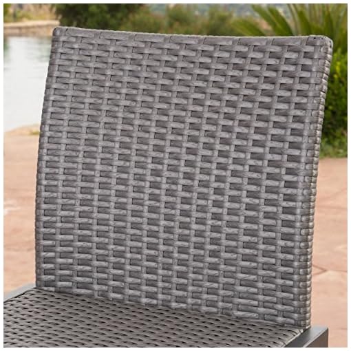 Conrad Patio Furniture Outdoor Wicker Bar Stools Set Of 2 Grey Beachfront Decor
