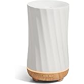 InnoGear 150ml Ceramic Oil Diffuser, Handcrafted Stone Essential Oil Diffuser Aromatherapy Diffusers Ultrasonic Cool Mist Humidifier Vaporizor with 2 Mist Modes for Room Home, White Twist Ceramic