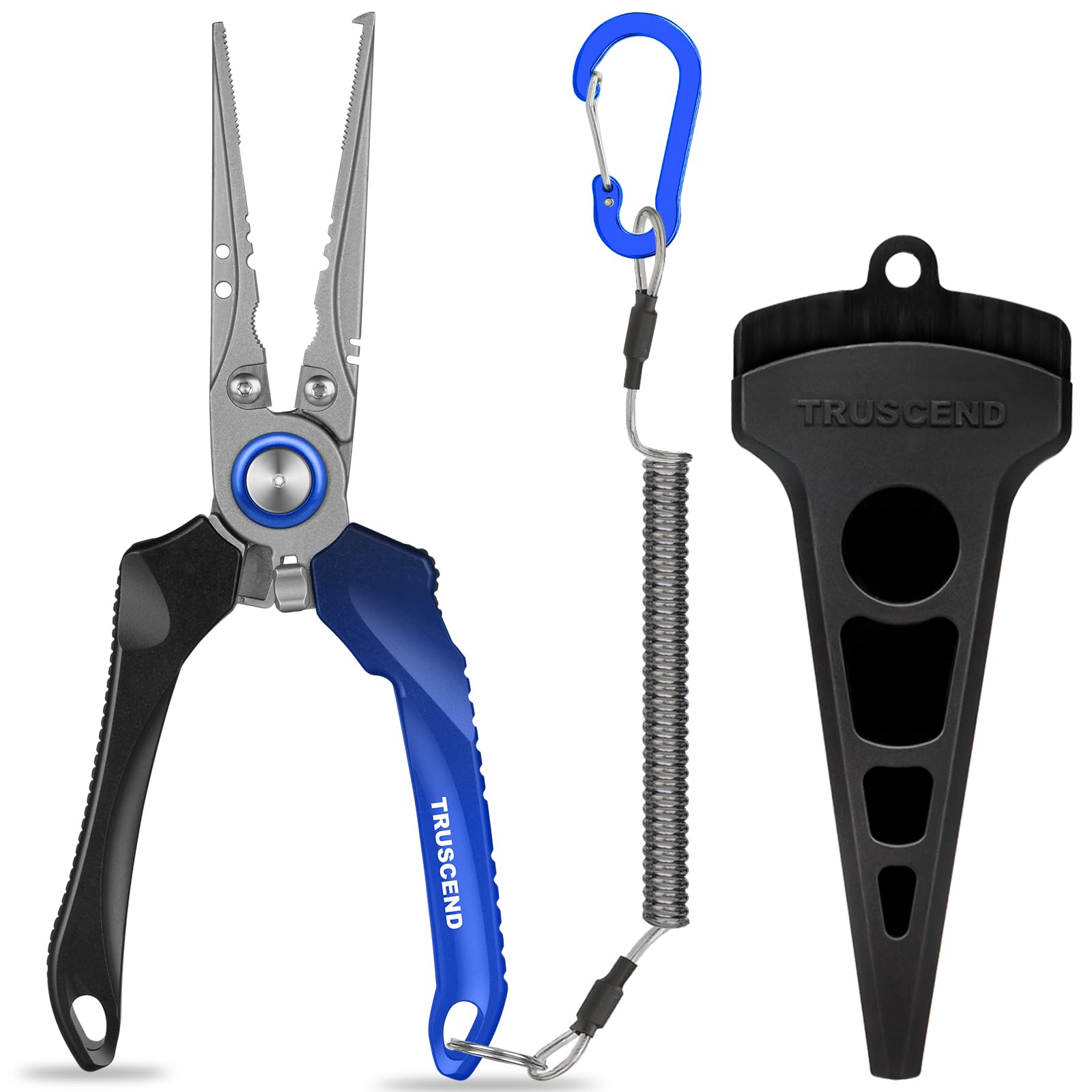 TRUSCEND Fishing Pliers Saltwater with Mo-V Blade Cutter, Corrosion Resistant Teflon Coated Muti-Function Fishing Gear as Split Ring Plier Line Cutter Hook Remover, Fishing Gifts for Men — image 1