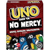 Mattel Games UNO Show ‘em No Mercy Card Game for Kids, Adults & Family Parties & Travel with Extra Cards, Special Rules & Tou
