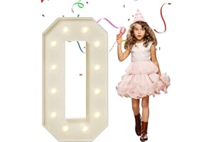 EUFONY 4FT Marquee Light Up Numbers, Large Marquee Numbers 0 for 10th 20th 30th Birthday Party Decorations, Giant Light Up Numbers for 2024 Graduation Prom Decor, 4 Feet Number 0 w/Lights DIY Kit