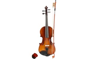 1/8 Full-size Violin, Natural Color Adults Kids Violin Premium Violin Handcrafted Student Beginner Violin Acoustic Violin for