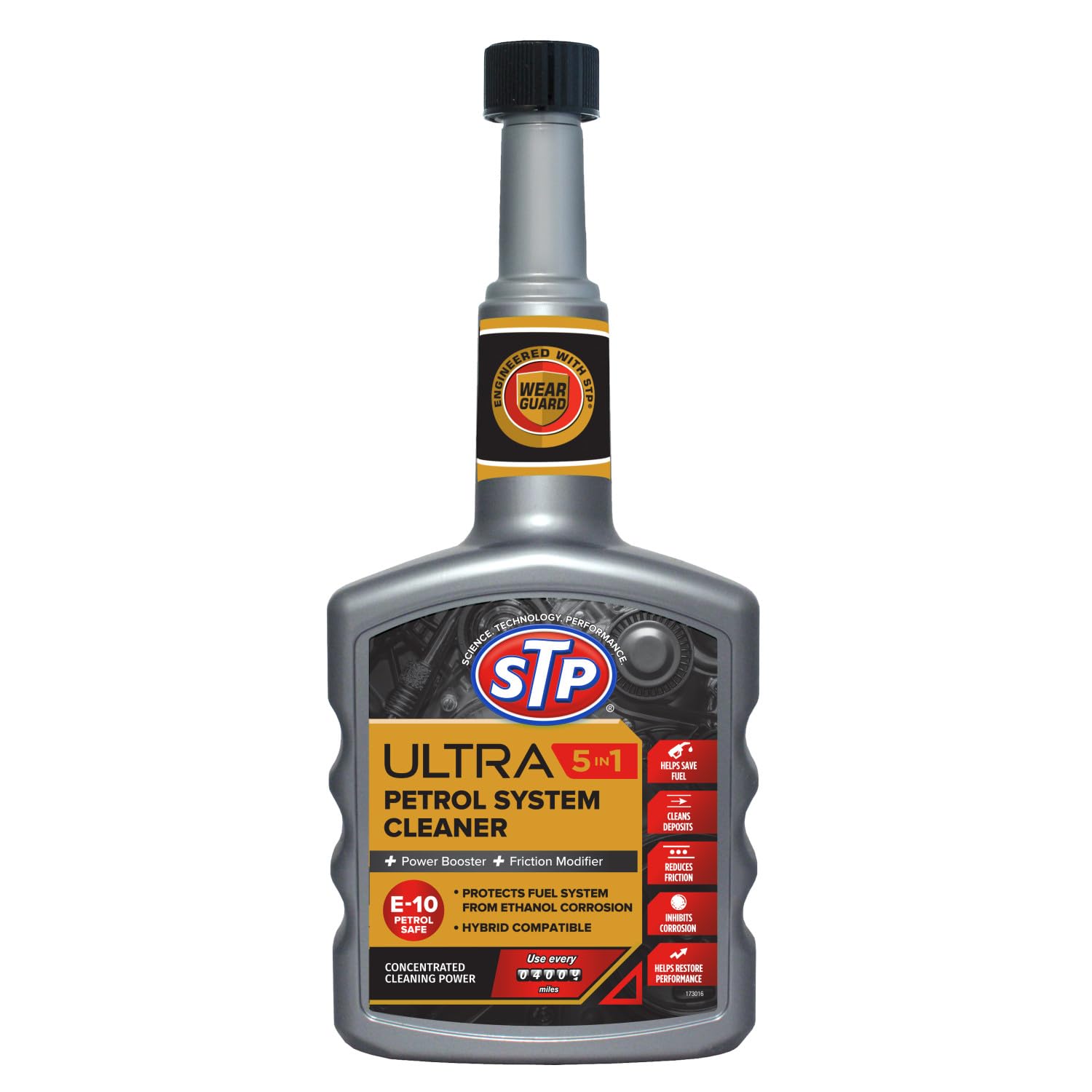 STP Ultra 5 in 1 Petrol System Cleaner 400ml, Restores Power and Protects your Engine, Enhances Fuel Economy, Mechanical Car Cleaning Products, Concentrated Cleaning Formula, Made in the UK