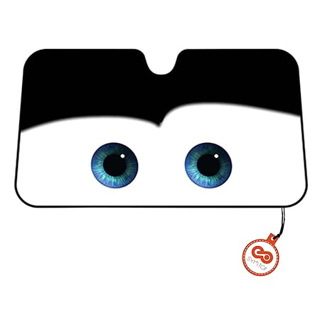 SYMTOP CARS Windschutzscheibe Auto, Universal Sonnenschutz Visier Cartoon Augen auto-Sonnenschutz Sonnenblenden für Autoschei