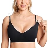 MOMANDA Sleep Nursing Bras for Breastfeeding Seamless Wirefree Maternity Bra V Neck Comfortable Bralette