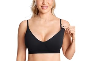 MOMANDA Seamless Nursing Bras Wireless Bralette V Neck Comfortable Sleep Maternity Bra for Breastfeeding