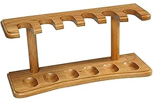 BIG BARK ROLLING PAPERS EA Carey Wood Pipe Stand for 6 Bent or Straight Pipes in Wooden Walnut or Oak Finish (Oak)