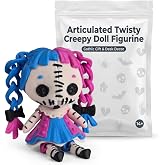 Articulated Twisty Creepy Doll Figurine - Colorful Gothic Horror Statuette for Unique Desk Decor and Macabre Display - 3D Printed in Canada