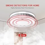 XINDUM Smoke Alarm 10 Years Battery 3 Pack, 85dB, Test/Mute, Magnetic Holder view 2