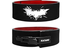 Katamu Premium Leather Lever Weightlifting Belt – Secure Steel Lever, Powerlifting Support for Deadlifts, Squats & Heavy Lifts - Be A Hero