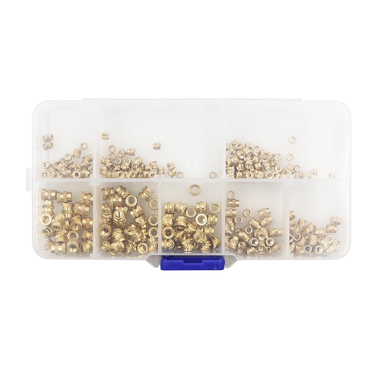 Tiardey 305 Pcs Brass Knurled Threaded Insert, M2 M2.5 M3 Female Thread Brass 3D Printing Knurled Nuts,Thread Knurled Press-in Insert Nuts,Embedment Nuts for Plastic Shell 3D Printing Parts