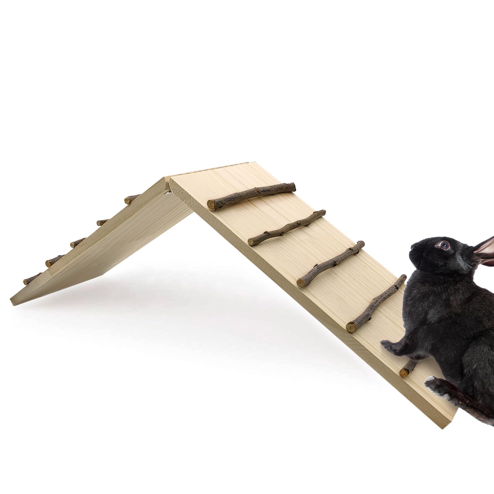 Photo 1 of Hamiledyi Rabbit Ramp Wooden Cage Bridge Guinea Pig Ramp Rodents Climbing Ladder for Bunny Chinchilla Ferret Squirrel Hedgehog Rat