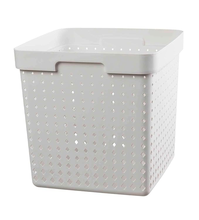 Aufbewahrungsbox - Weiß - Kunststoff - im Diamant-Design: Amazon.de