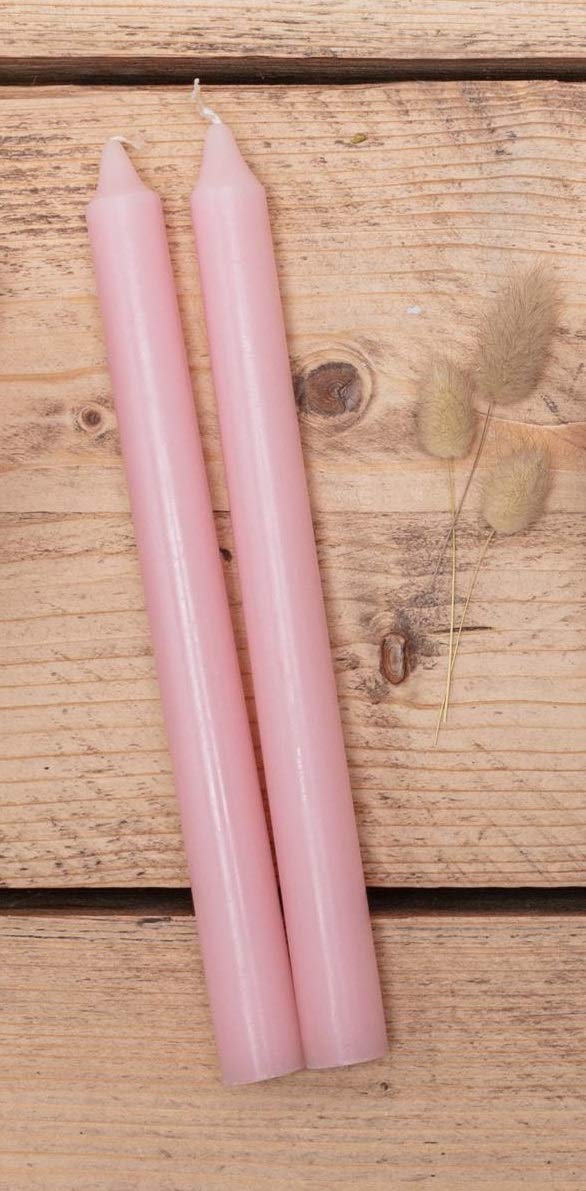 BellaMira Lifestyle Accessories Rosewood Scented Bois De Rose Tapered Dinner Candle Delicate Red Indoor Use 16 Hours Burn Time (1 Pair - 2 Candles)