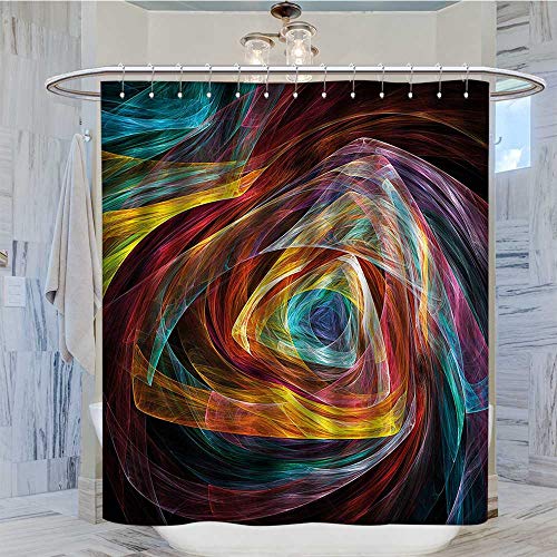 Theresadewey Extra Wide Shower Curtain Fractal Gradient Triangle