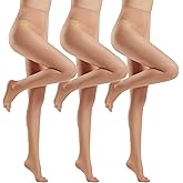 Yilanmy Toeless Pantyhose Sheer Tights for Women 20D Open Toe Pantyhose High Waist Nylons 3 Pairs
