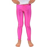 Loxdonz Girls Shiny Wet Look Leggings Kids Liquid Metallic Dance Footless Tights Pants