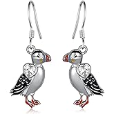 Puffins Earrings 925 Sterling Silver Puffin Bird Earrings for Women Blue Footed Booby Cute Bird Jewelry