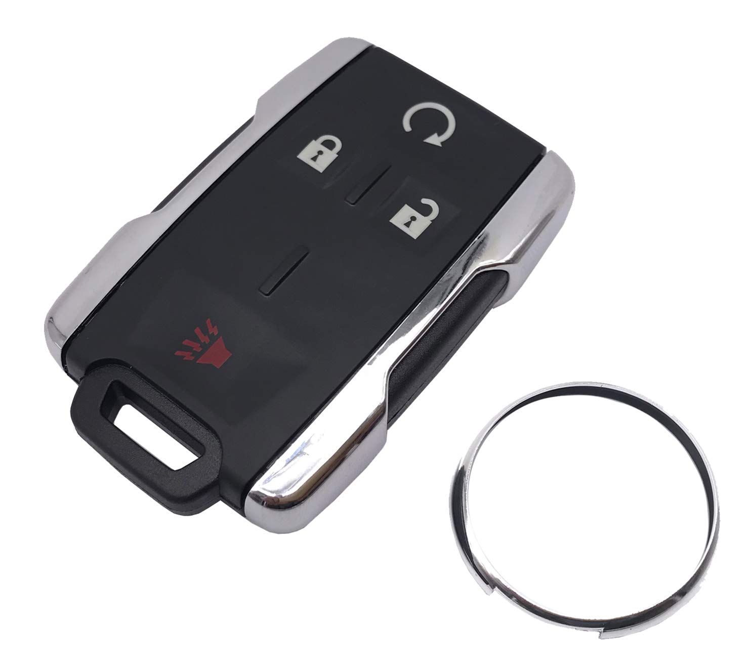 Replacement Key Fob Case Shell Fit for GMC Sierra Canyon Chevy Chevrolet Silverado Colorado M3N-32337100 Accessories 4 Buttons Keyless Entry Remote Car Key Housing Casing Outer Cover (Silver)